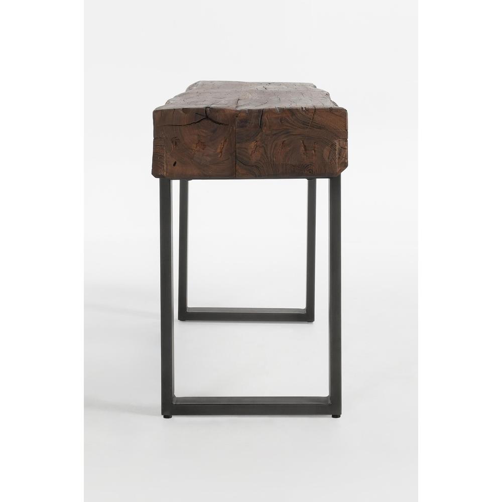 Duarte 55" Industrial Reclaimed Solid Wood Console Table in Brown. Picture 3
