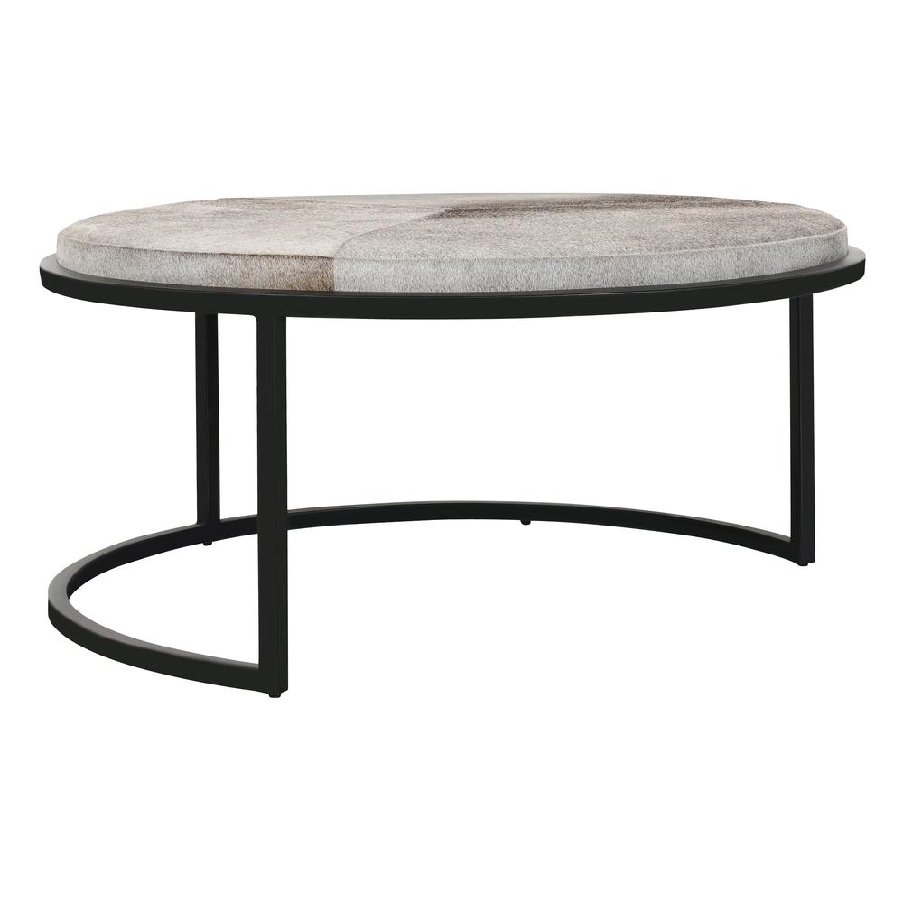 Hayword Hide Set of 2 Nesting Coffee Tables in Sparrow Gray. Picture 2