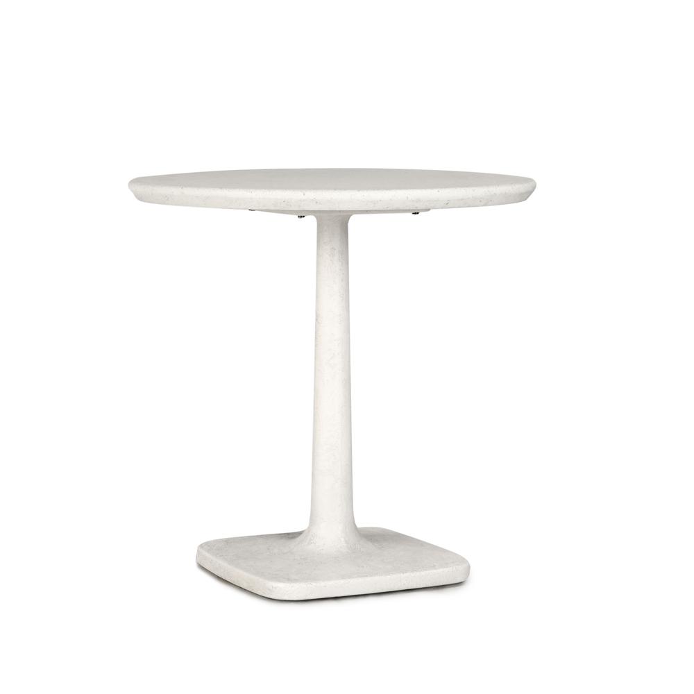 Paulina 31" Concrete Outdoor Bistro Table in White. Picture 1