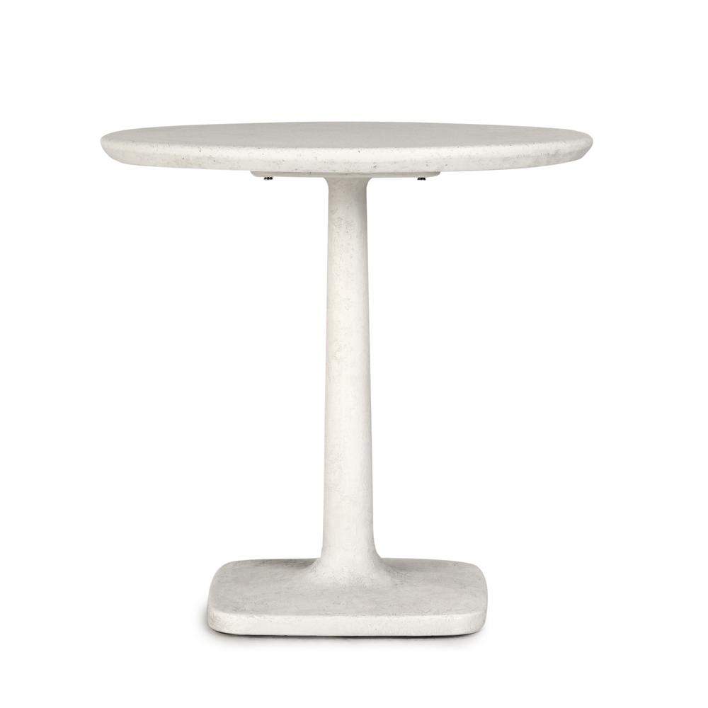 Paulina 31" Concrete Outdoor Bistro Table in White. Picture 2