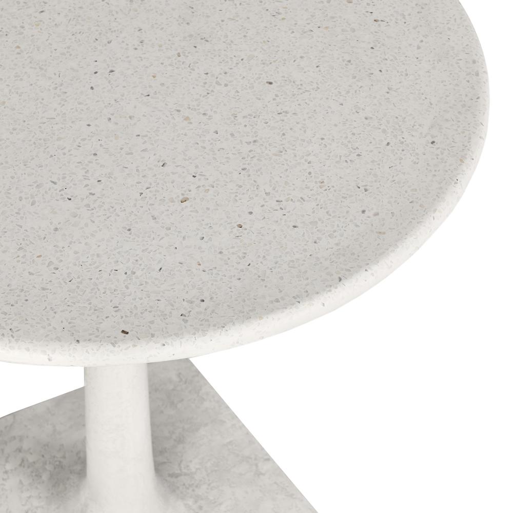 Paulina 31" Concrete Outdoor Bistro Table in White. Picture 3