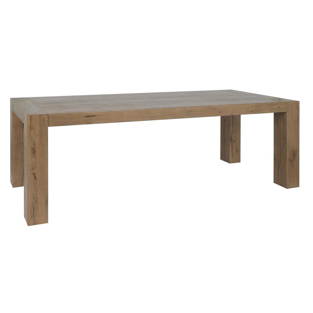 Kingston 89" Reclaimed Oak Wood Transitional Dining Table in Natural Tone. Picture 1