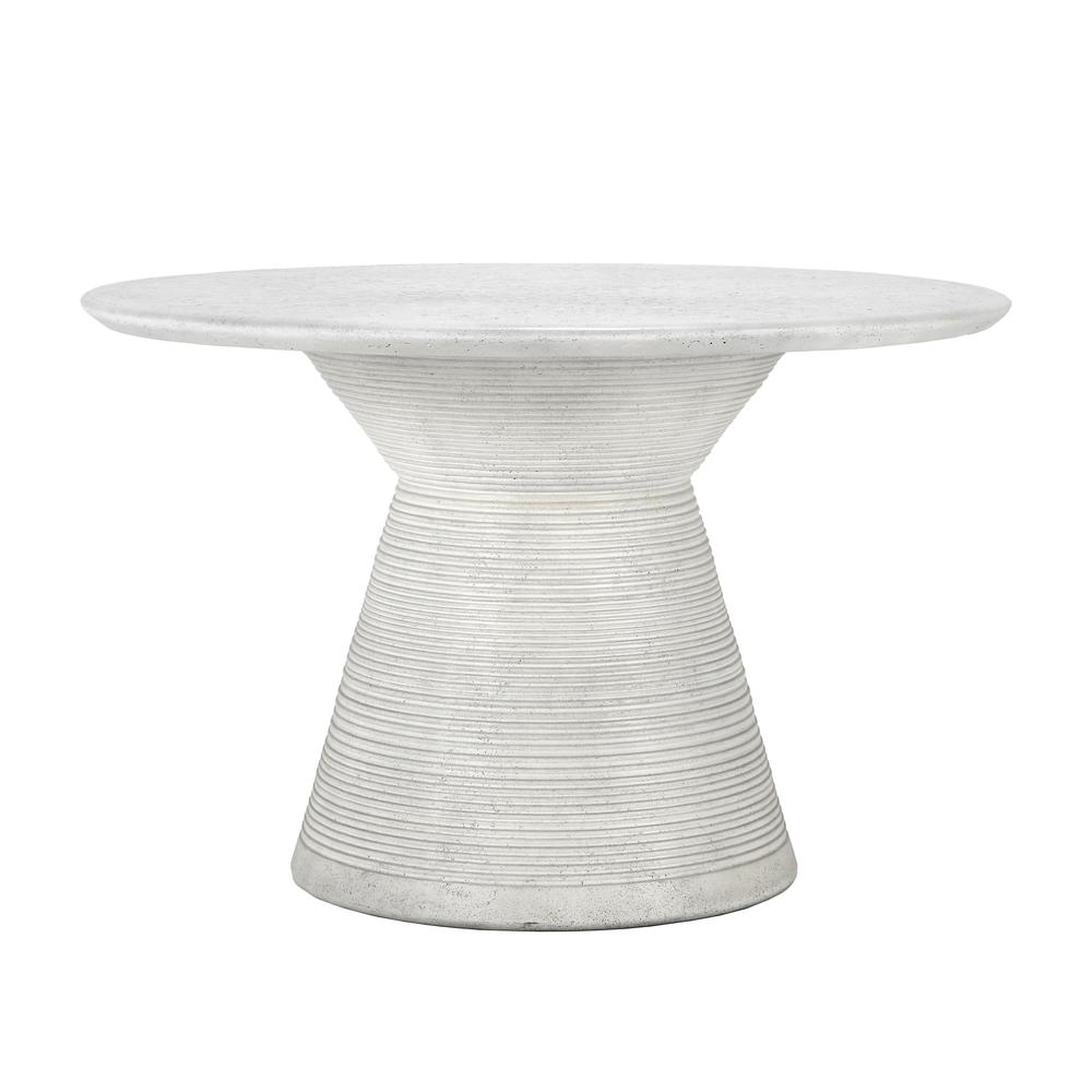 Fern 47" Outdoor Round Dining Table White. Picture 1