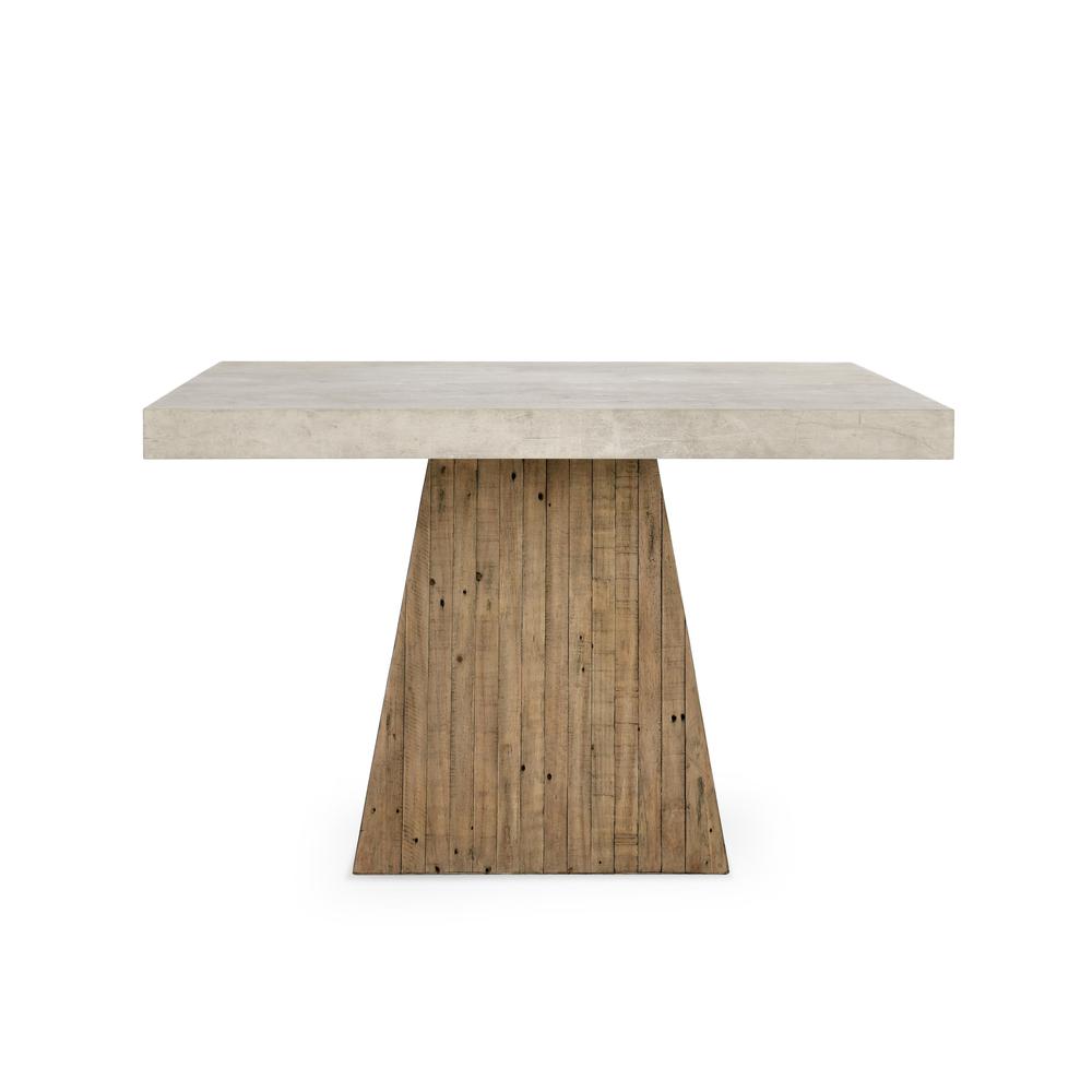Ridley 47" Square Reclaimed Pine Wood Transitional Dining Table in Natural Tone. Picture 2