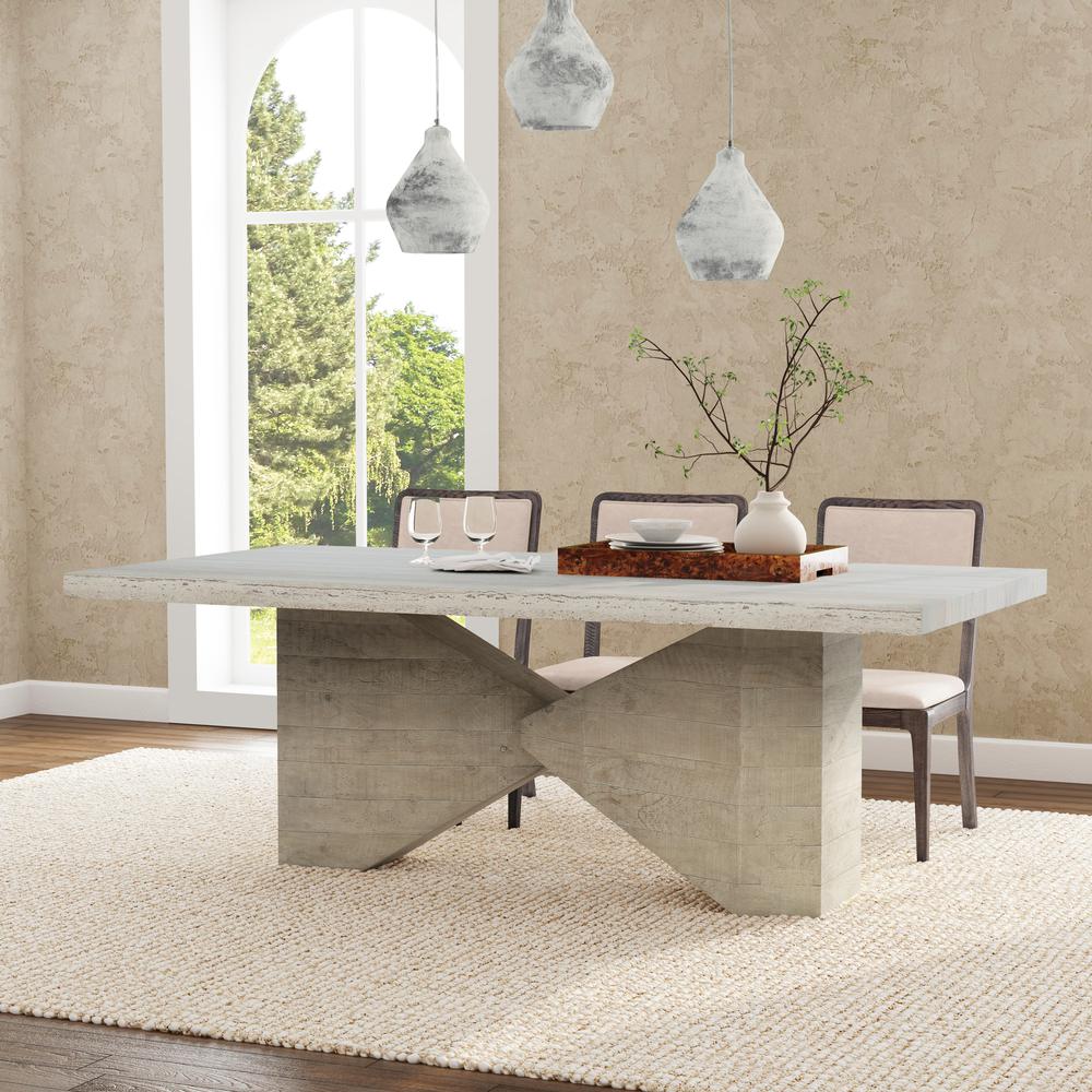 Ravenna 84" Concrete Transitional Dining Table in Natural Tone. Picture 6