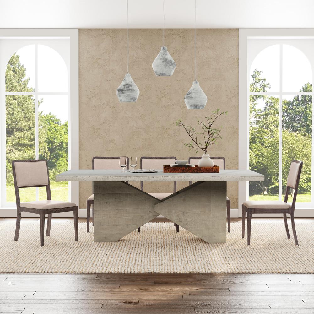 Ravenna 84" Concrete Transitional Dining Table in Natural Tone. Picture 7