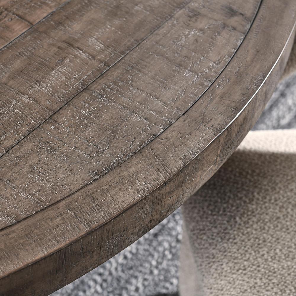 Rosemount 60" Reclaimed Pine Wood Transitional Round Dining Table in Aged Brown. Picture 12