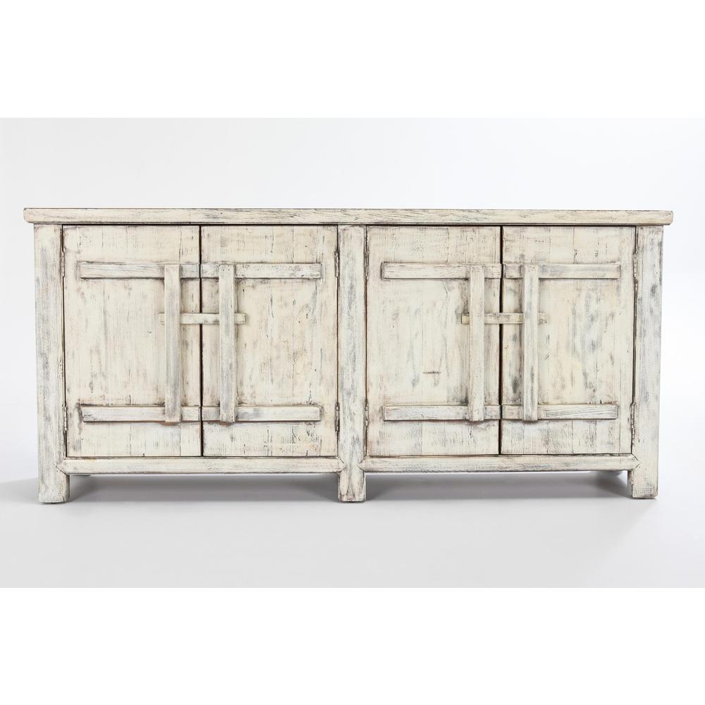 Lagos 74" Reclaimed Pine Wood Antique White Sideboard. Picture 2