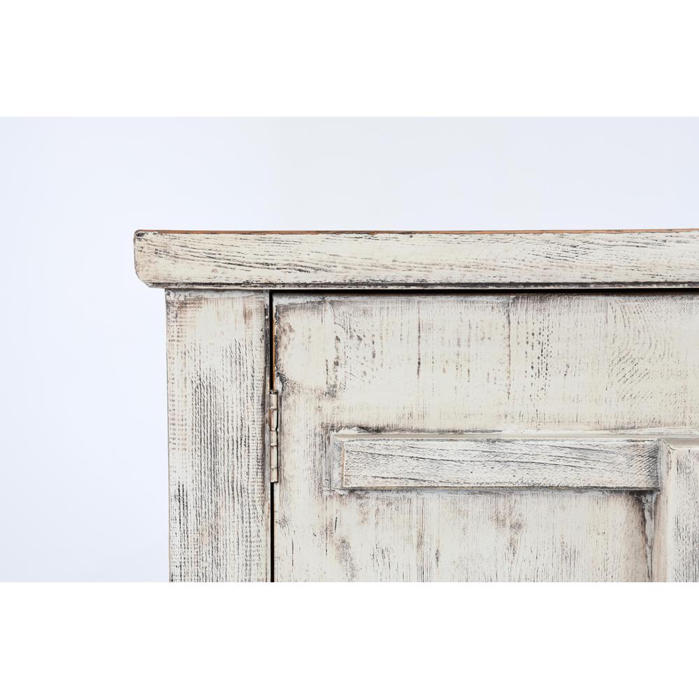 Lagos 74" Reclaimed Pine Wood Antique White Sideboard. Picture 6