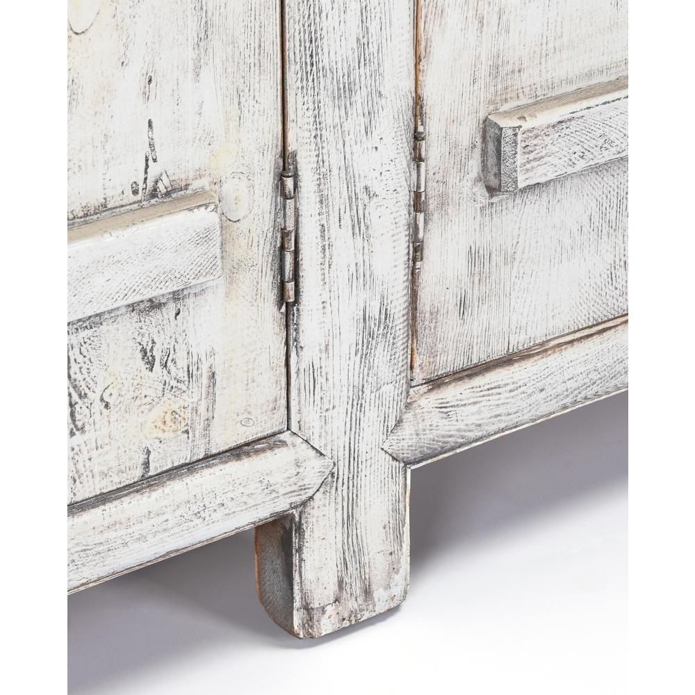 Lagos 74" Reclaimed Pine Wood Antique White Sideboard. Picture 8