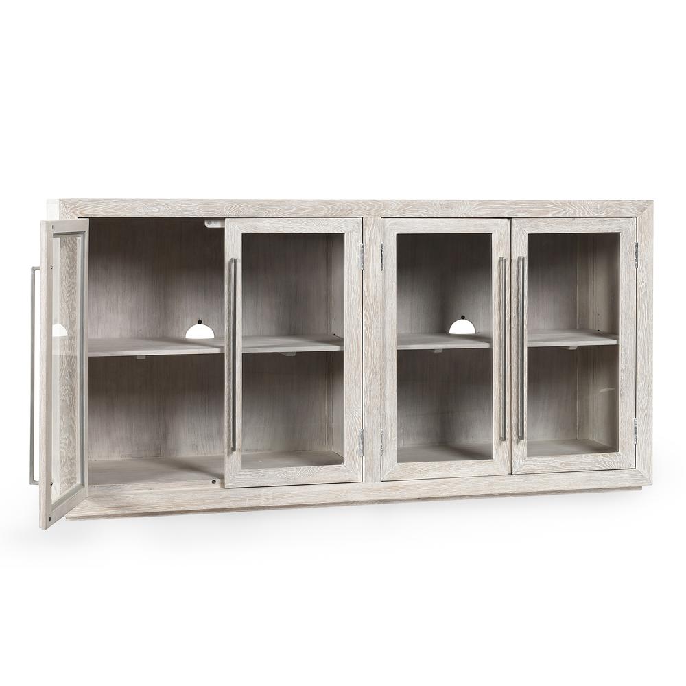 Bradley Four Door Sideboard in White Wash. Picture 4