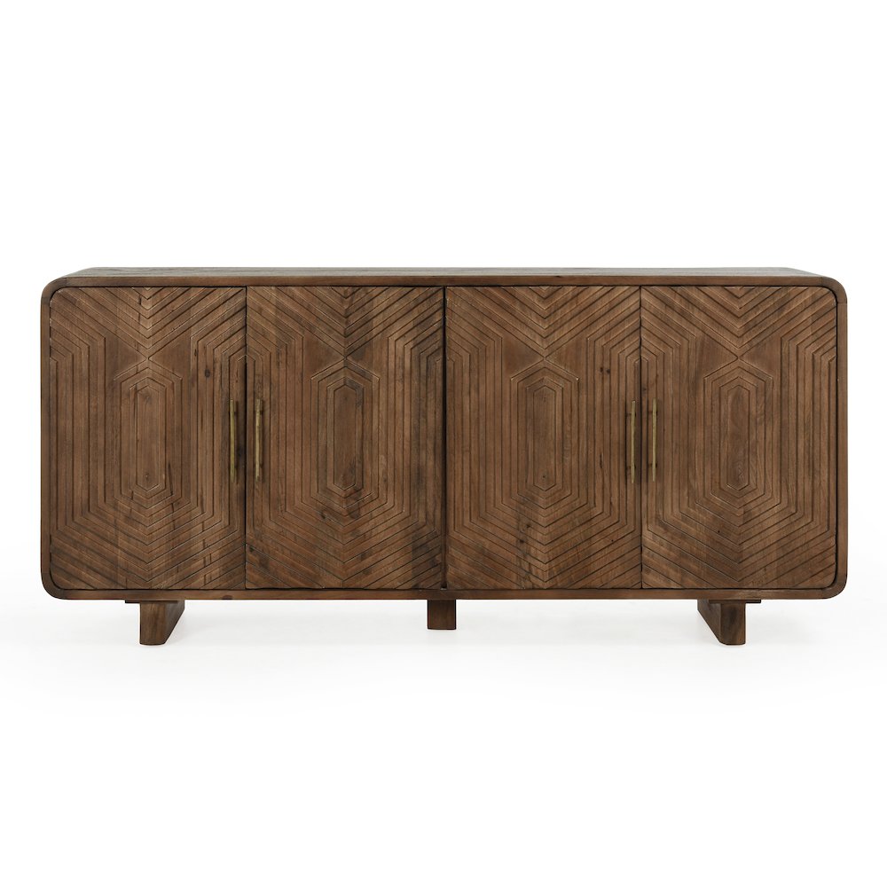 Holmes Four Door Mango Wood Sideboard in Brown. Picture 2