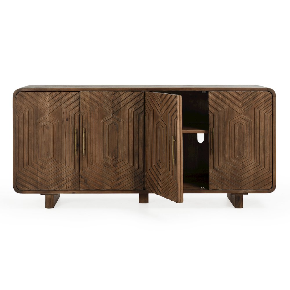 Holmes Four Door Mango Wood Sideboard in Brown. Picture 5