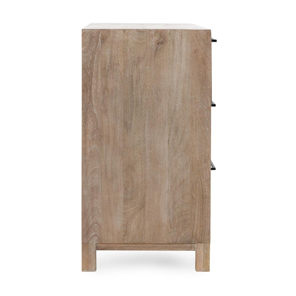 Jensen Six-Drawer Mango Wood Dresser in Light Brown. Picture 4