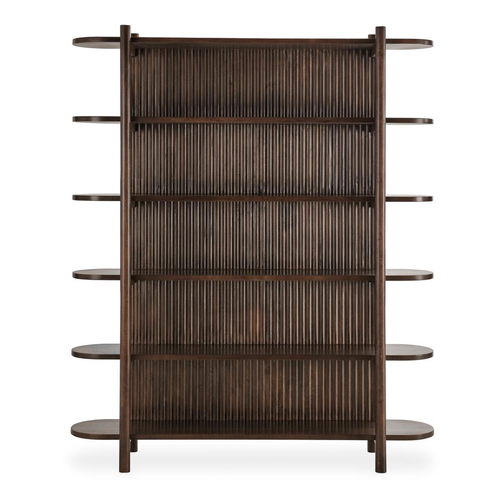 Redford 81" Mango Wood Mid-Century Modern Brown Bookcase. Picture 2
