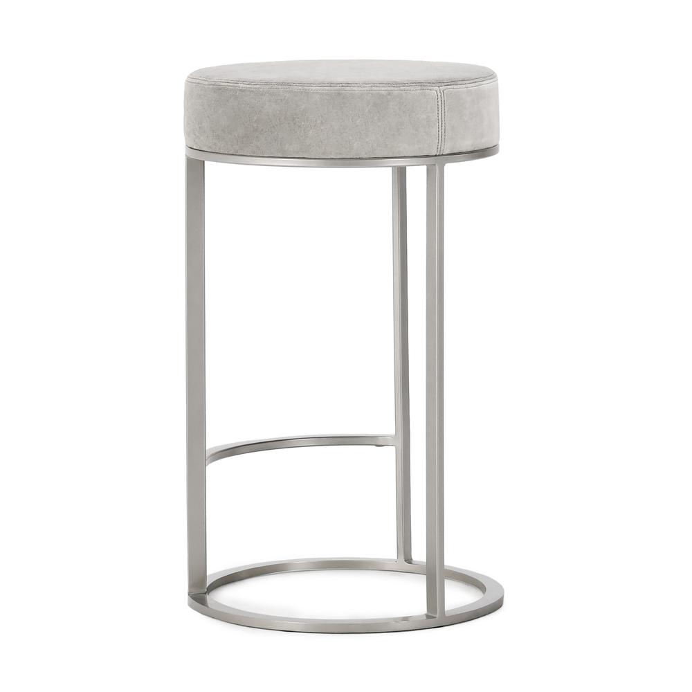 Quinn Counter Stool Gray and Nickel. Picture 3