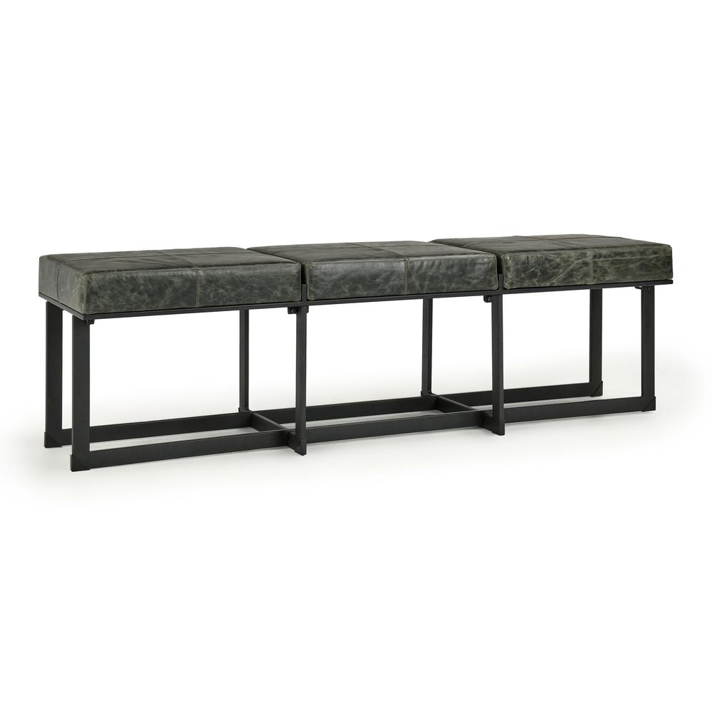 Calvin Narrow Bench in Forest Green. Picture 1