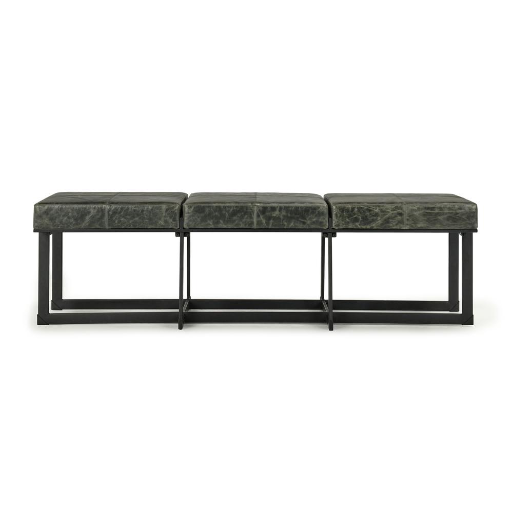 Calvin Narrow Bench in Forest Green. Picture 2