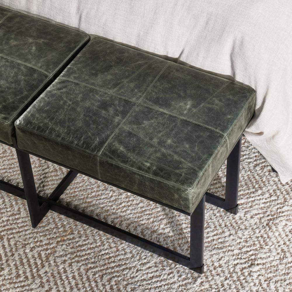 Calvin Narrow Bench in Forest Green. Picture 7