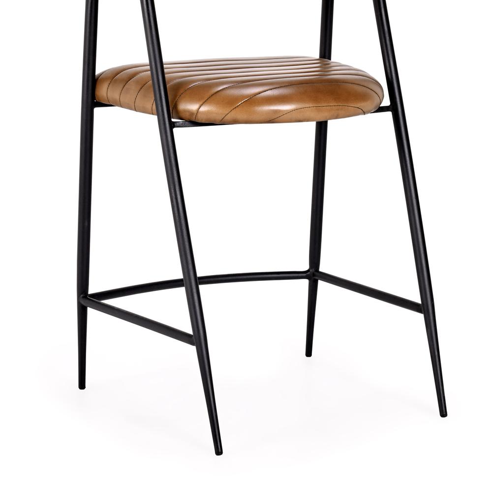 Preston 26" Leather Counter Stool in Caramel. Picture 6