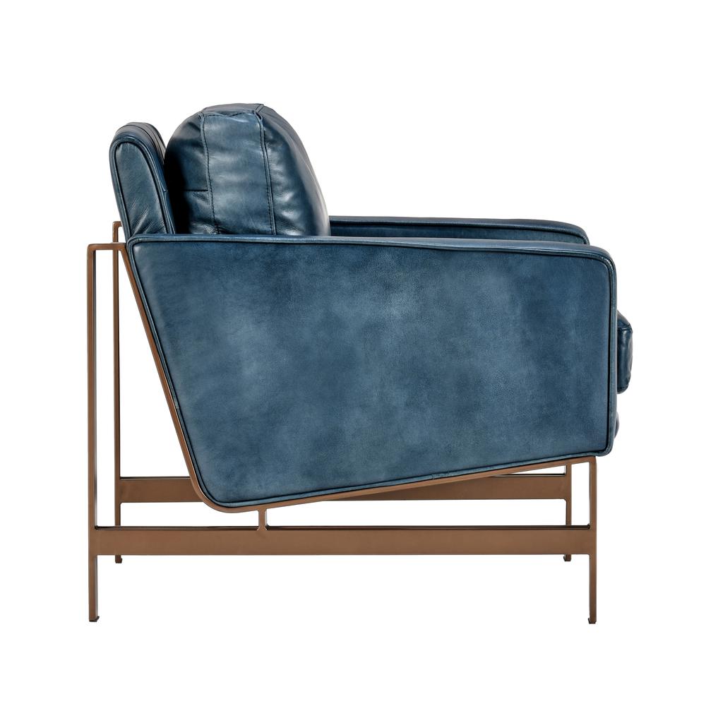 Modern Blue Leather Club Chair, Belen Kox. Picture 3