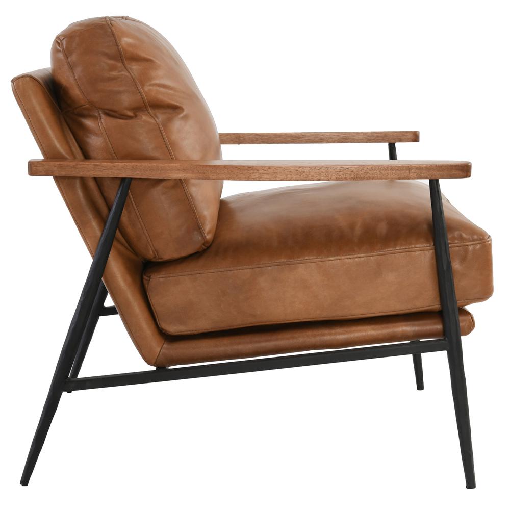 Arnold Leather Club Chair Tan by Kosas Home. Picture 4