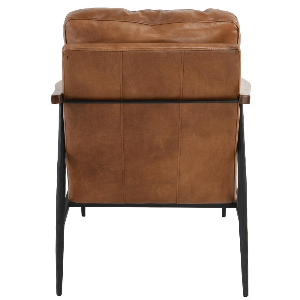 Arnold Leather Club Chair Tan by Kosas Home. Picture 3