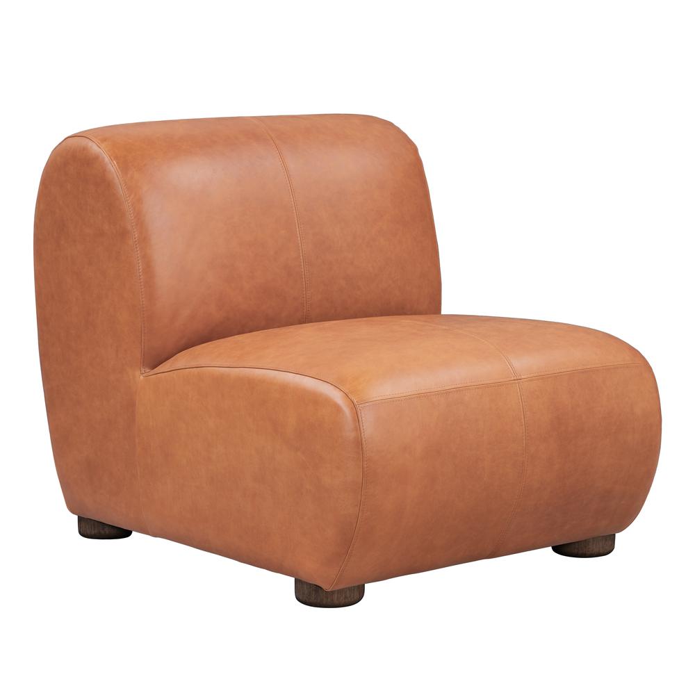 Arcadia Leather Accent Chair Autumn Brown. Picture 1