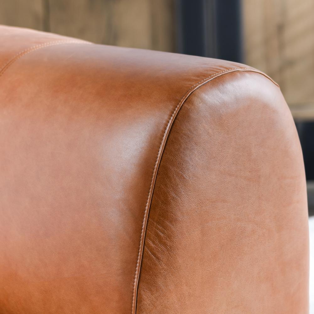 Arcadia Leather Accent Chair Autumn Brown. Picture 7