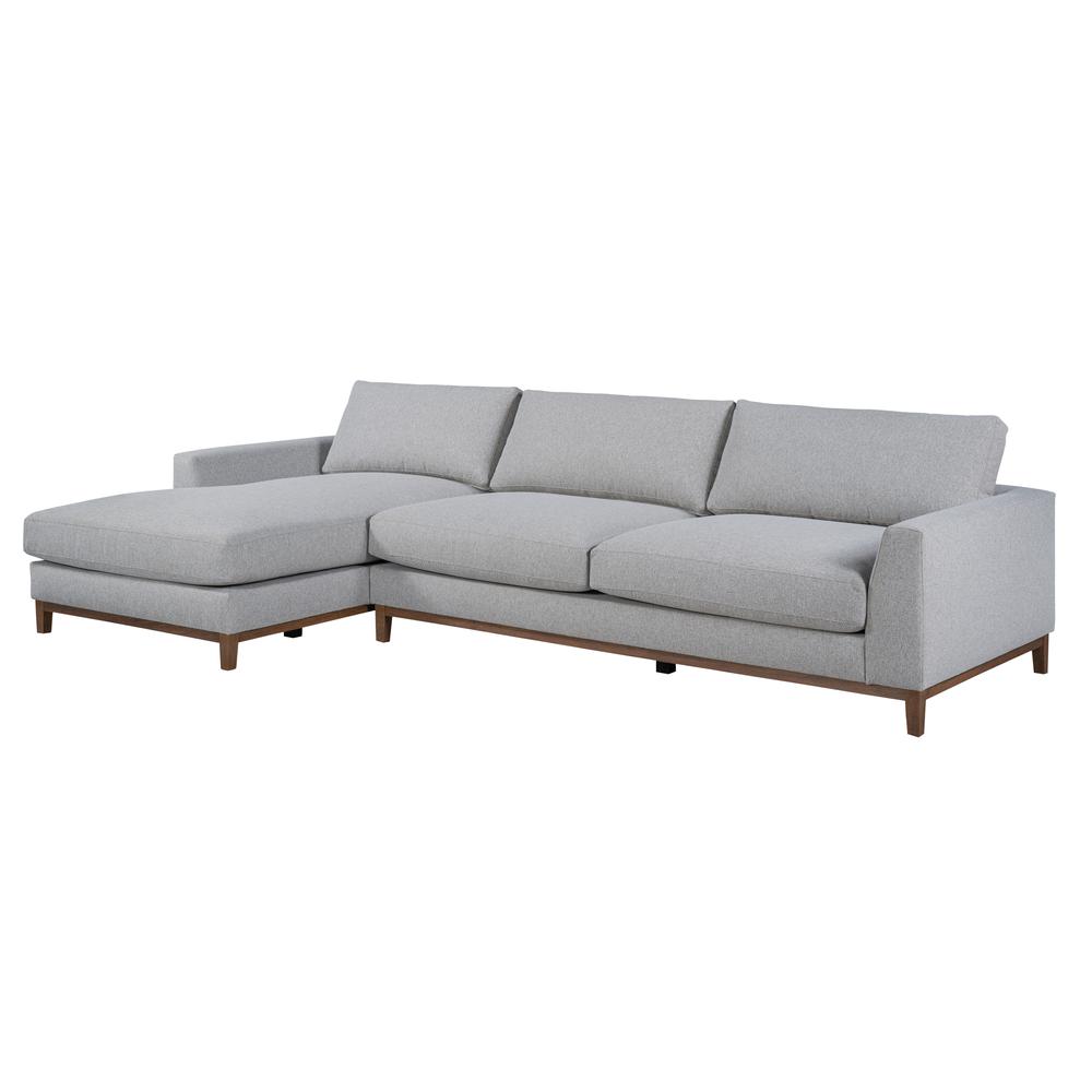 Everett Two-Piece  Gray Left Chaise Fabric Sectional. Picture 1