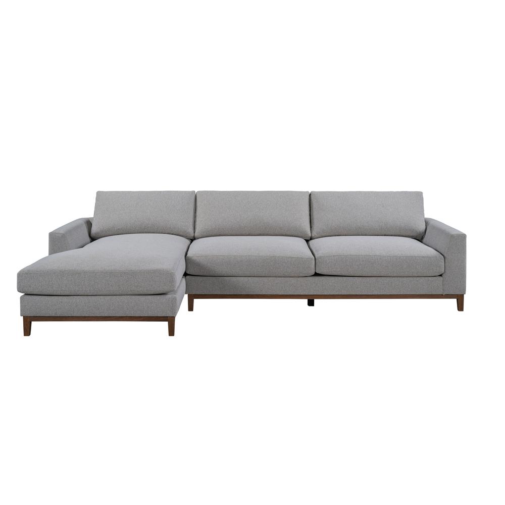 Everett Two-Piece  Gray Left Chaise Fabric Sectional. Picture 2