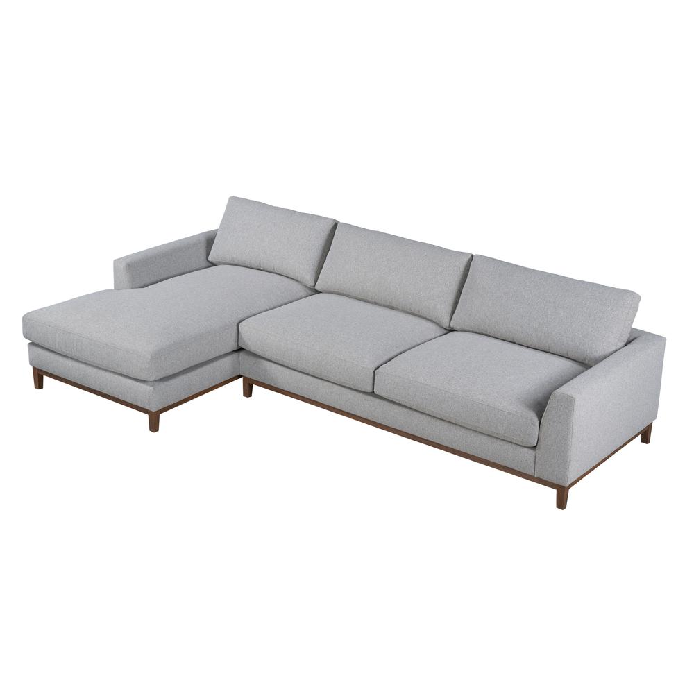 Everett Two-Piece  Gray Left Chaise Fabric Sectional. Picture 5