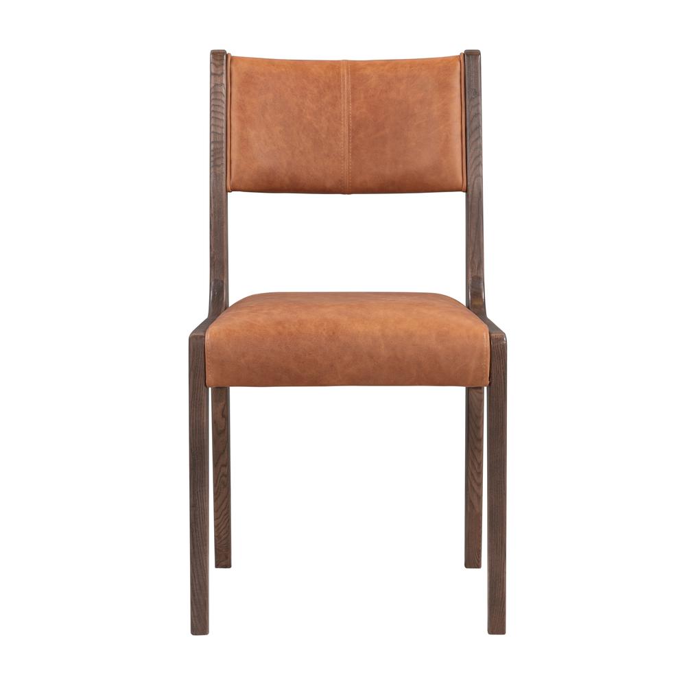 Wayne  Top Grain Leather Autumn Brown Dining Chair. Picture 2