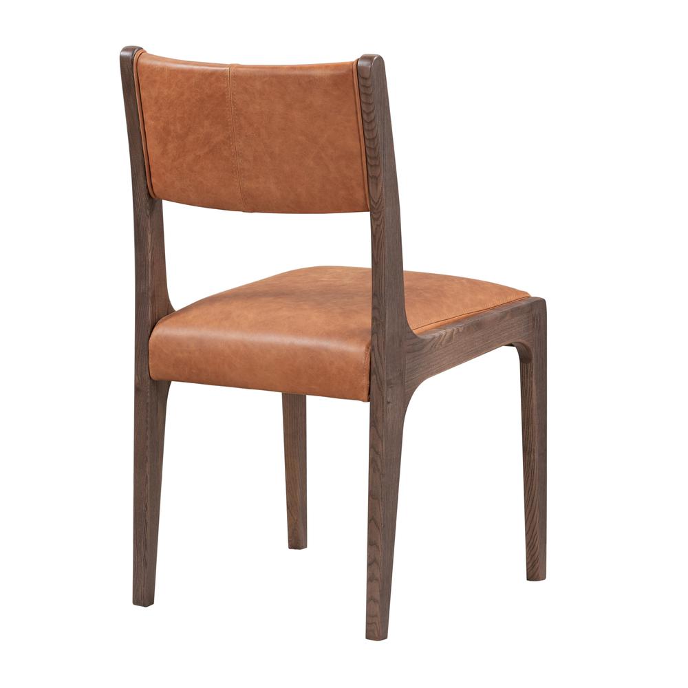 Wayne  Top Grain Leather Autumn Brown Dining Chair. Picture 3