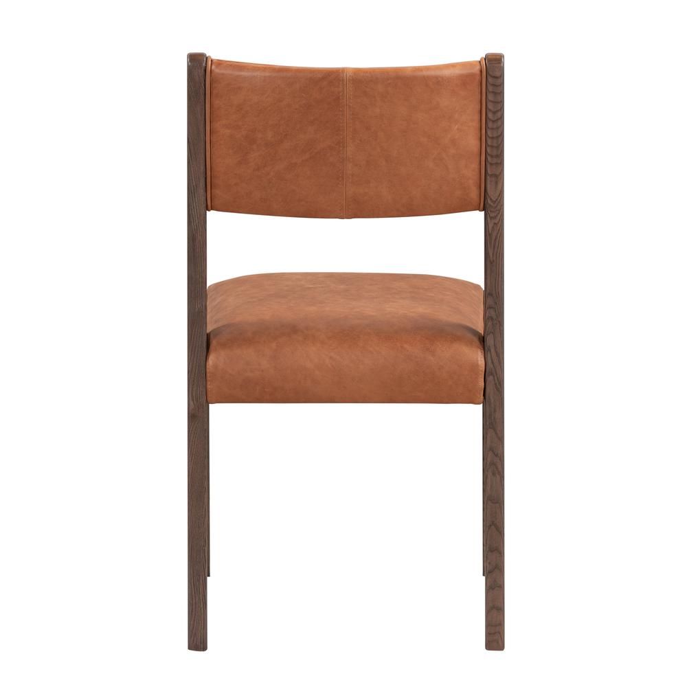 Wayne  Top Grain Leather Autumn Brown Dining Chair. Picture 4