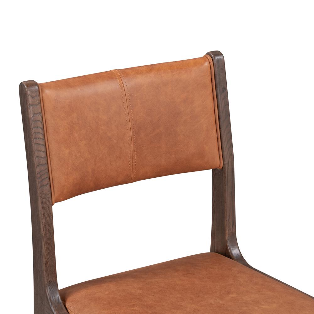 Wayne  Top Grain Leather Autumn Brown Dining Chair. Picture 5