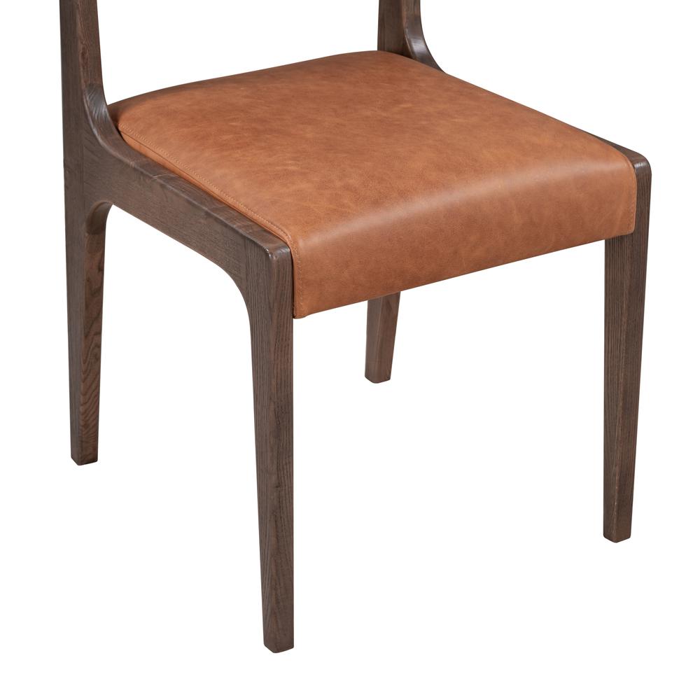 Wayne  Top Grain Leather Autumn Brown Dining Chair. Picture 6