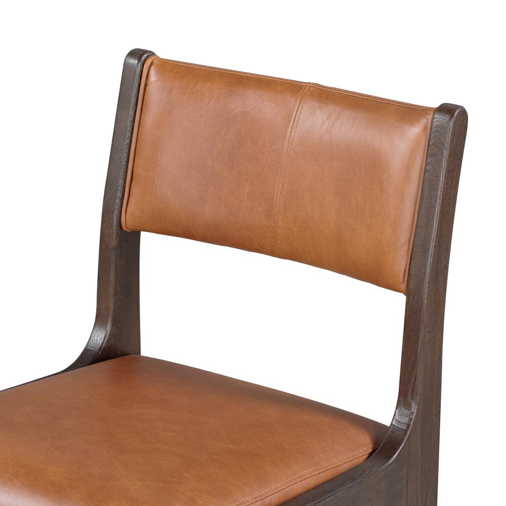 Wayne 42" Top Grain Leather Autumn Brown Stool. Picture 4
