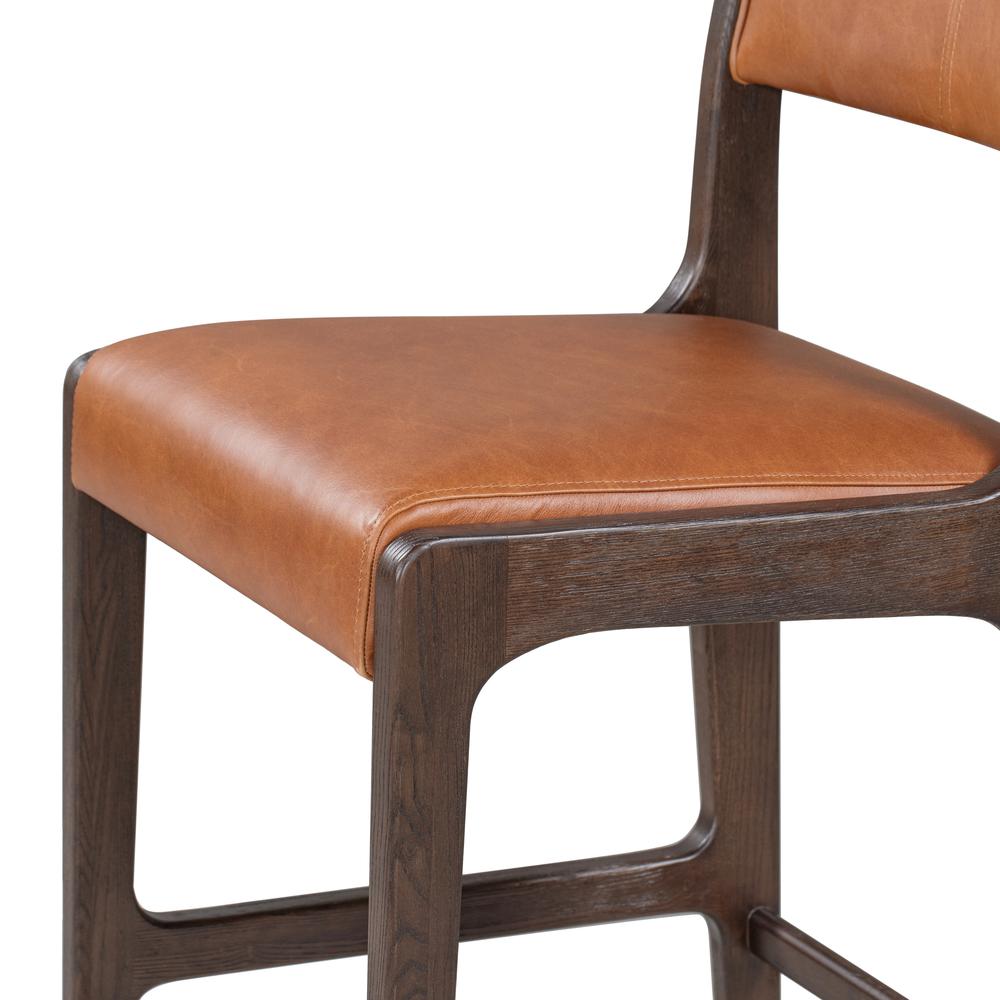 Wayne 42" Top Grain Leather Autumn Brown Stool. Picture 5