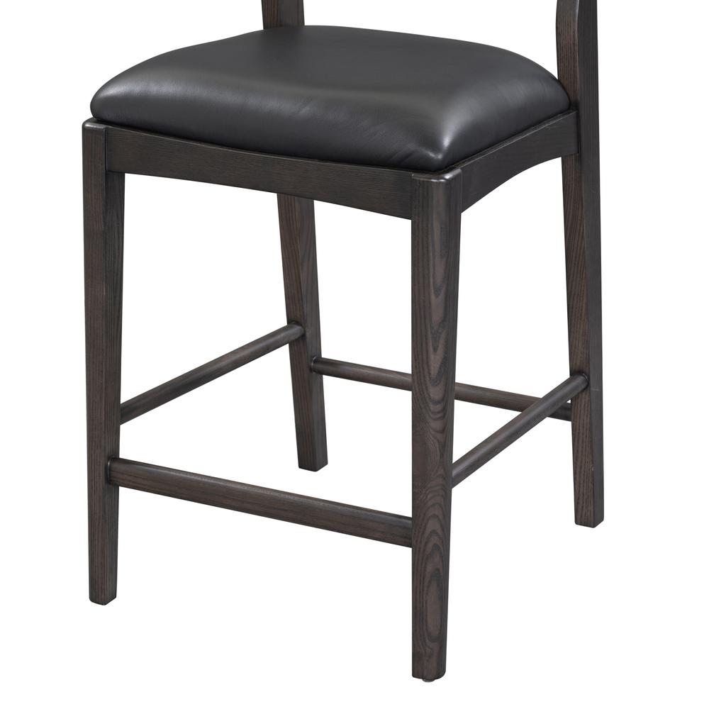 Rooney 26" Top Grain Leather Counter Chair in Black. Picture 6