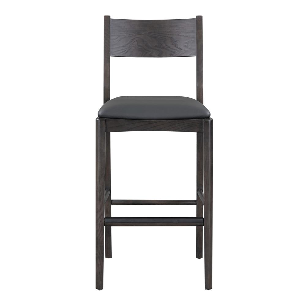 Rooney 30" Top Grain Leather Bar Stool in Black. Picture 1