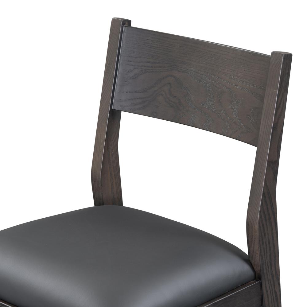 Rooney 30" Top Grain Leather Bar Stool in Black. Picture 4