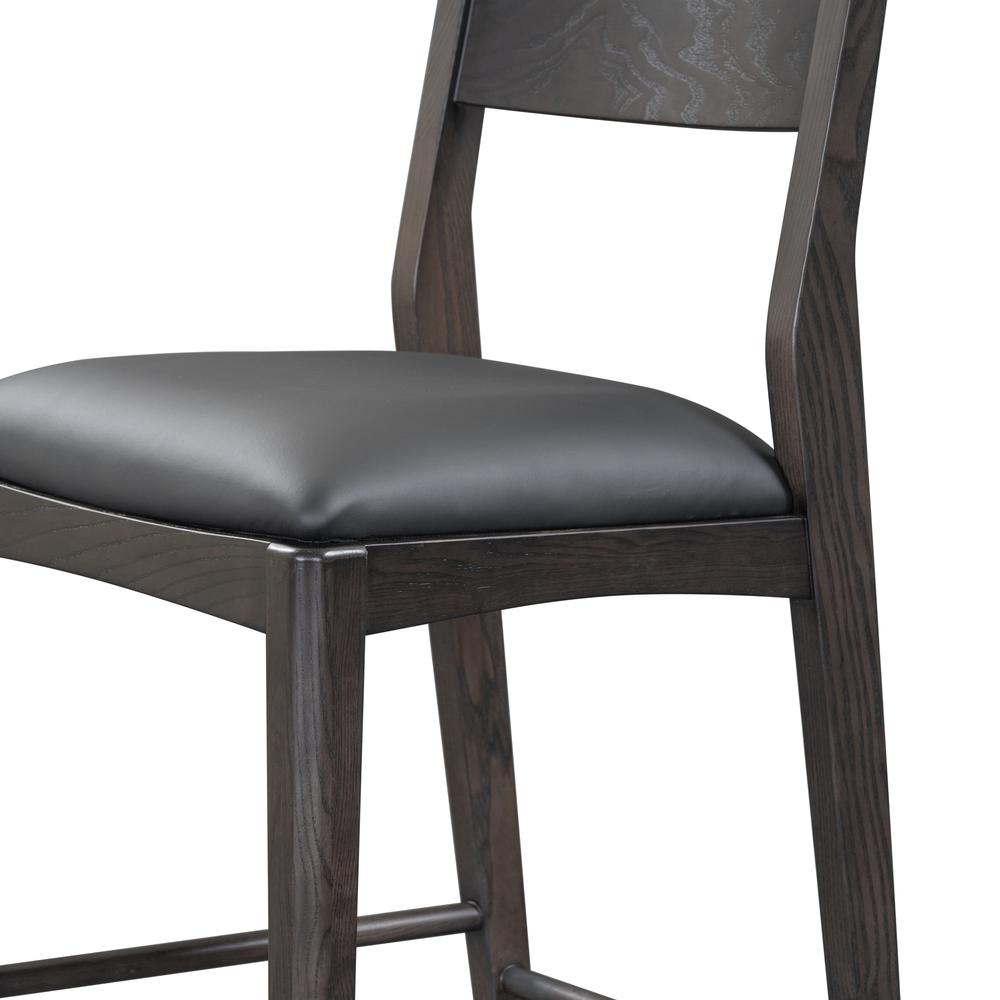 Rooney 30" Top Grain Leather Bar Stool in Black. Picture 5