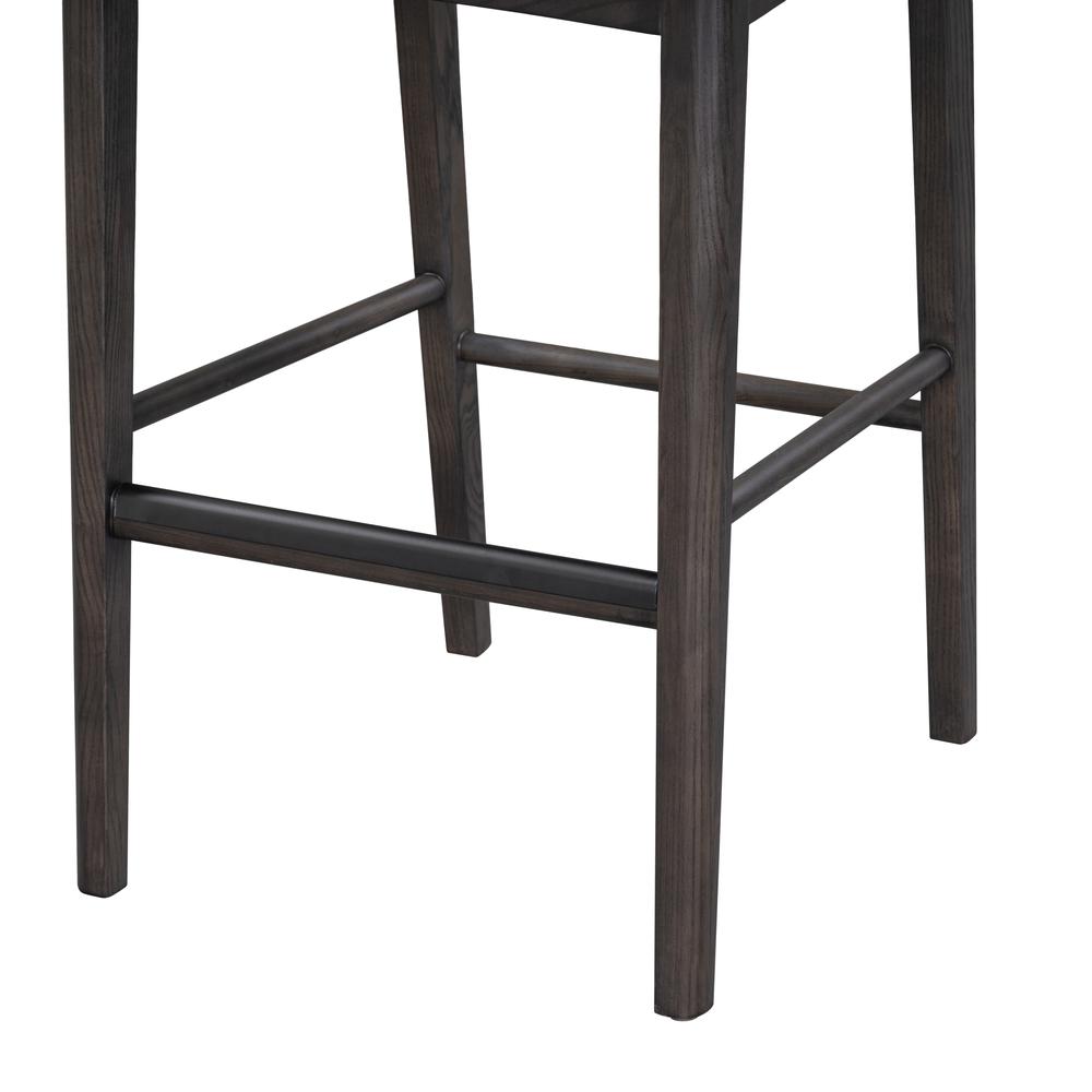 Rooney 30" Top Grain Leather Bar Stool in Black. Picture 6