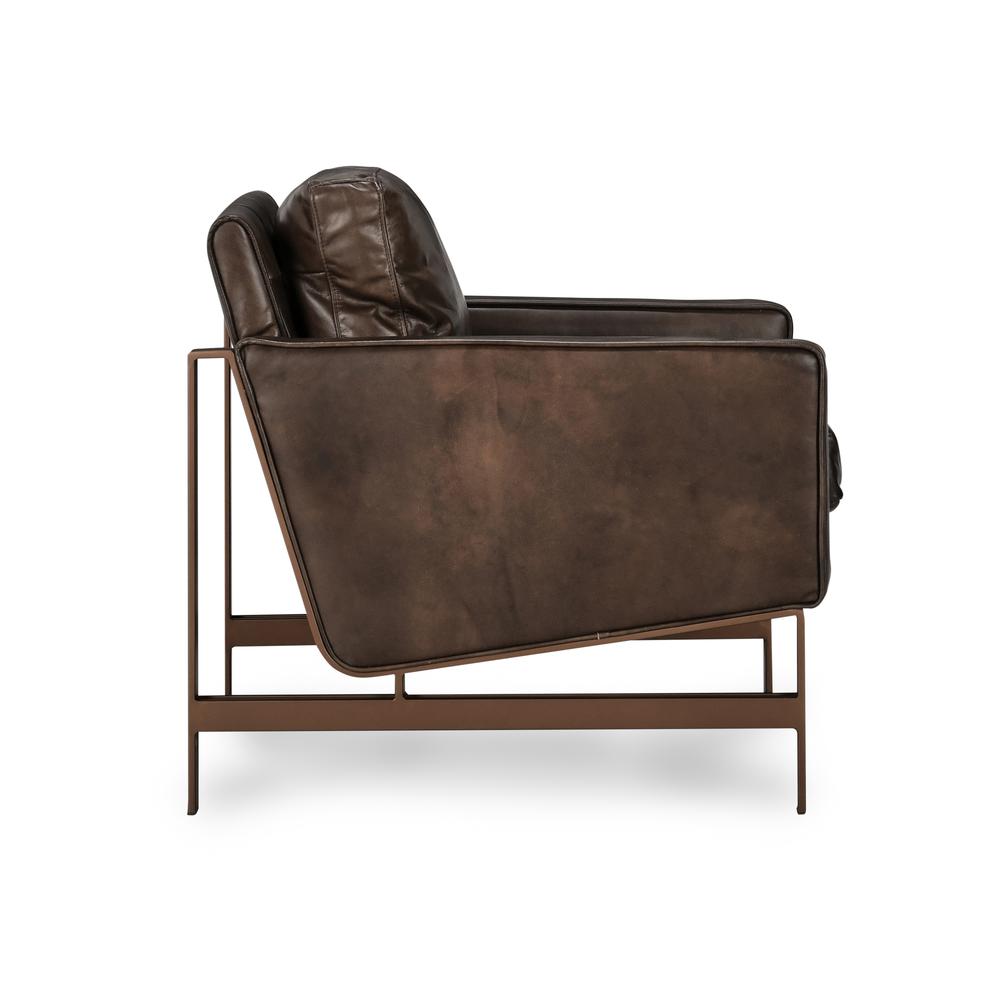 Modern Brown Leather Accent Chair, Belen Kox. Picture 3