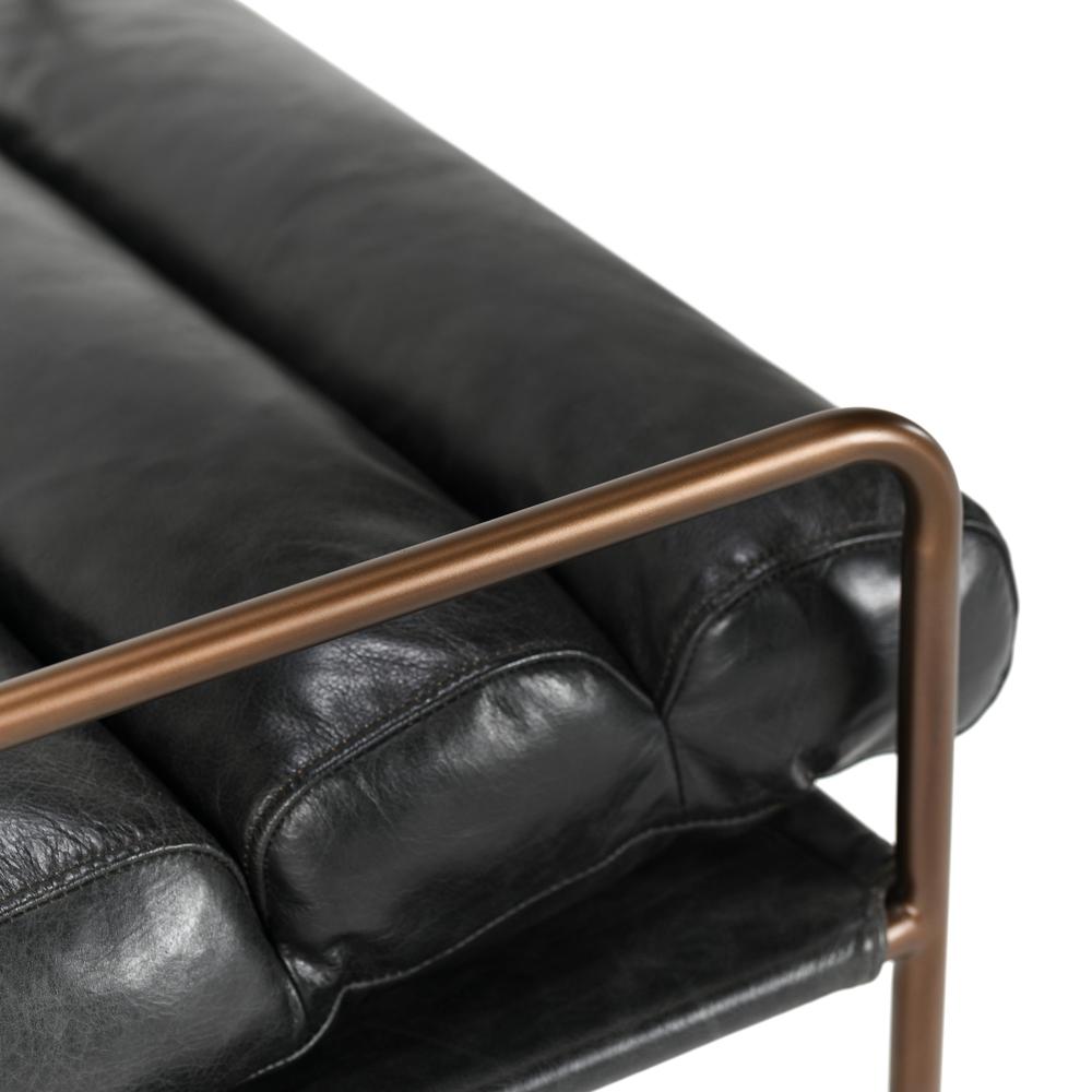 Argo  Top Grain Leather Black Accent Chair. Picture 6