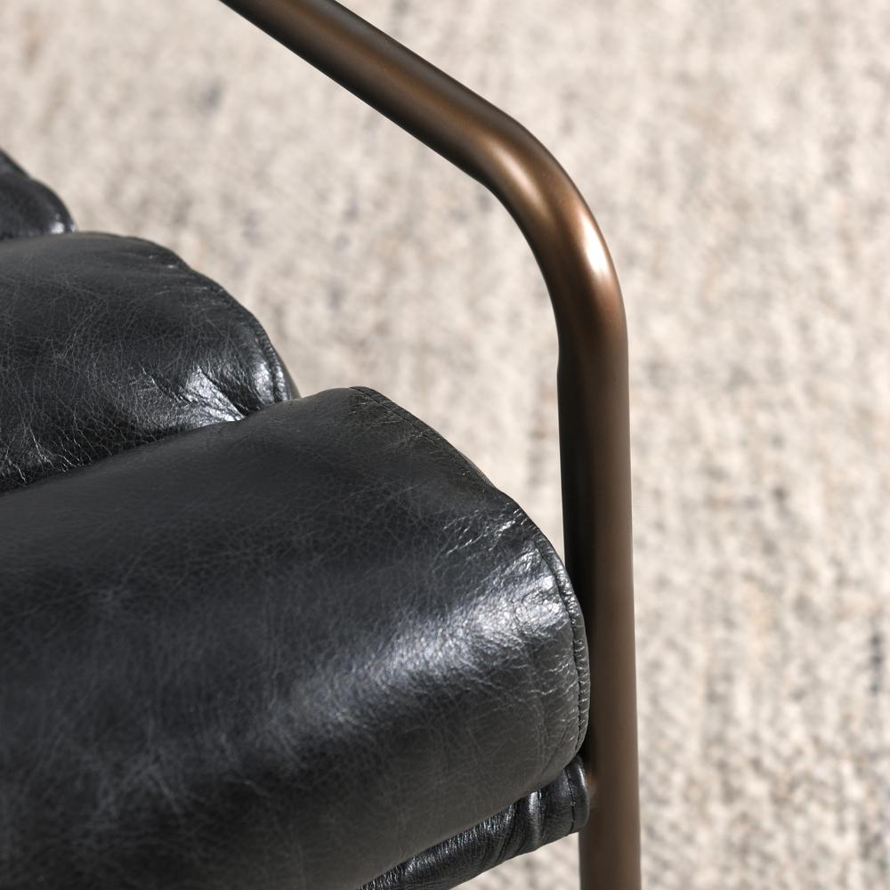 Argo  Top Grain Leather Black Accent Chair. Picture 7