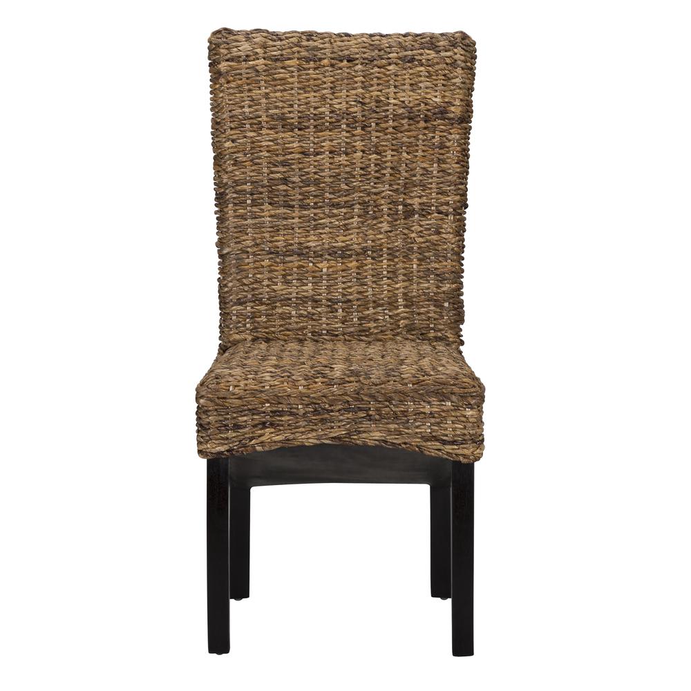Windsor Chair Transitional Rattan Brown Dining Chairs Set of 2 by Kosas Home. Picture 2