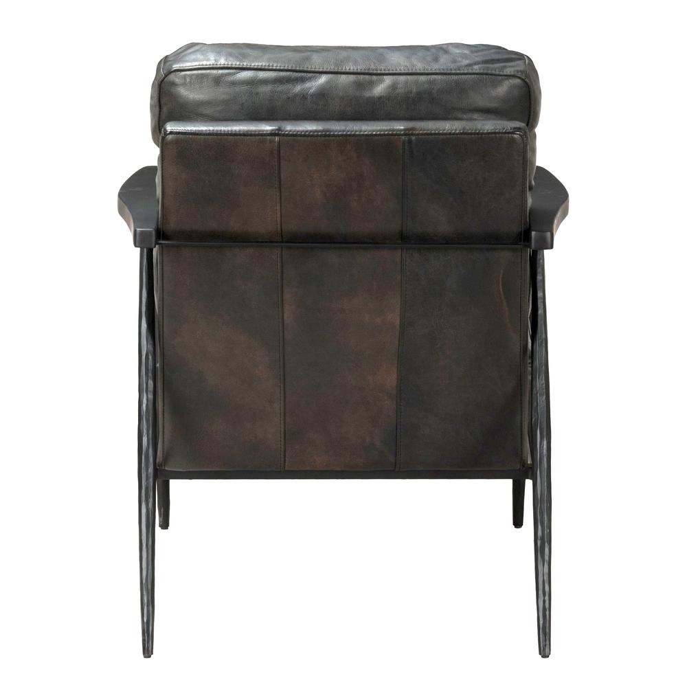 Arnold Leather Club Chair Black by Kosas Home. Picture 5