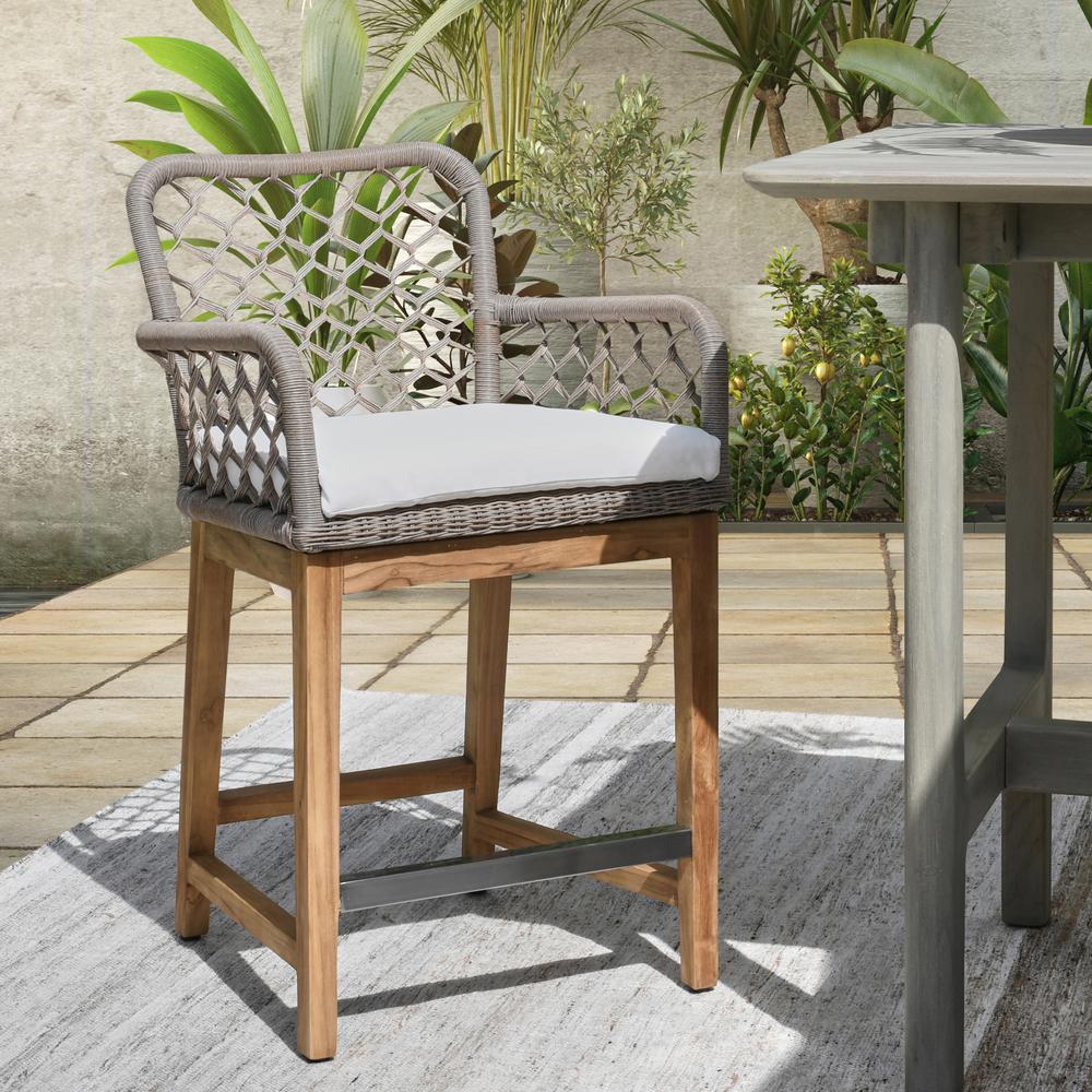 Paulo Outdoor Counter Stool Gray. Picture 8